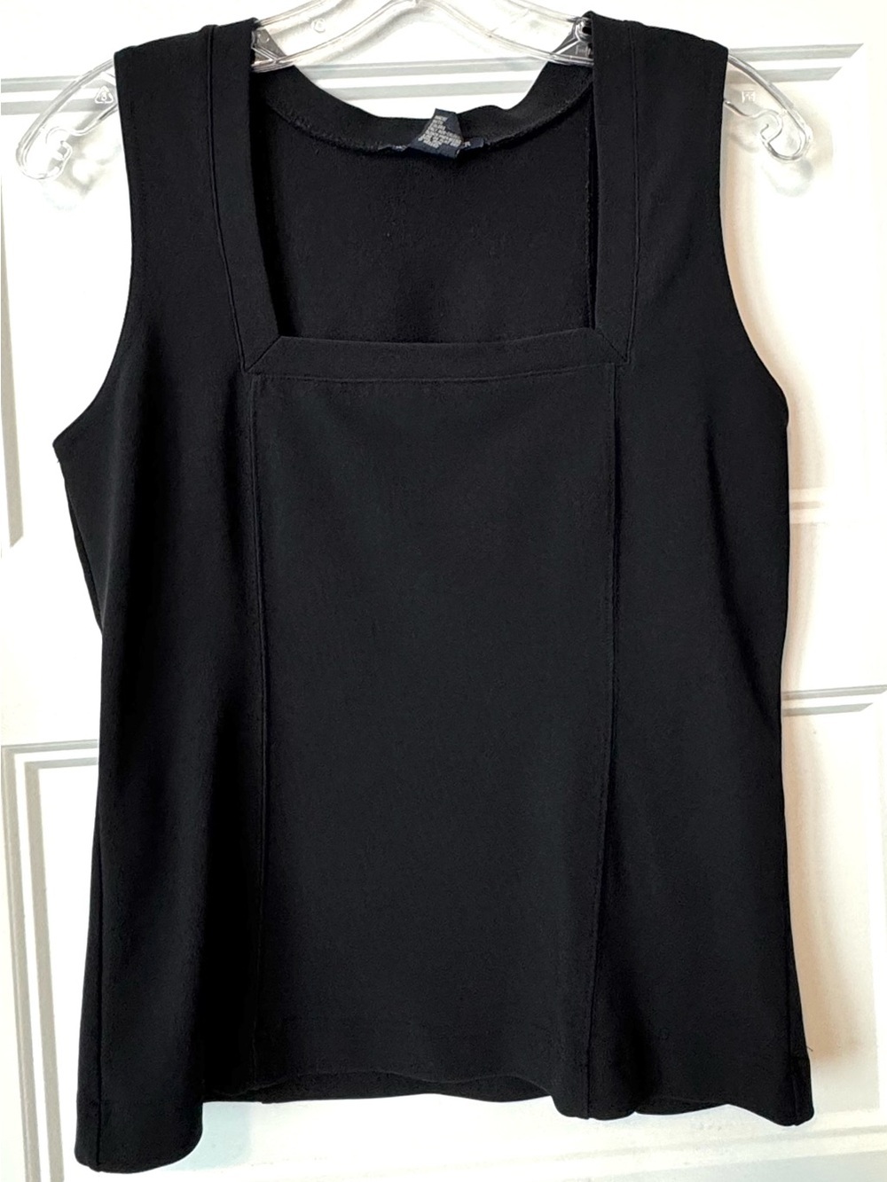 Boston Proper Black Stretch Sleeveless Tank Top S Square Neck Minimalist Chic